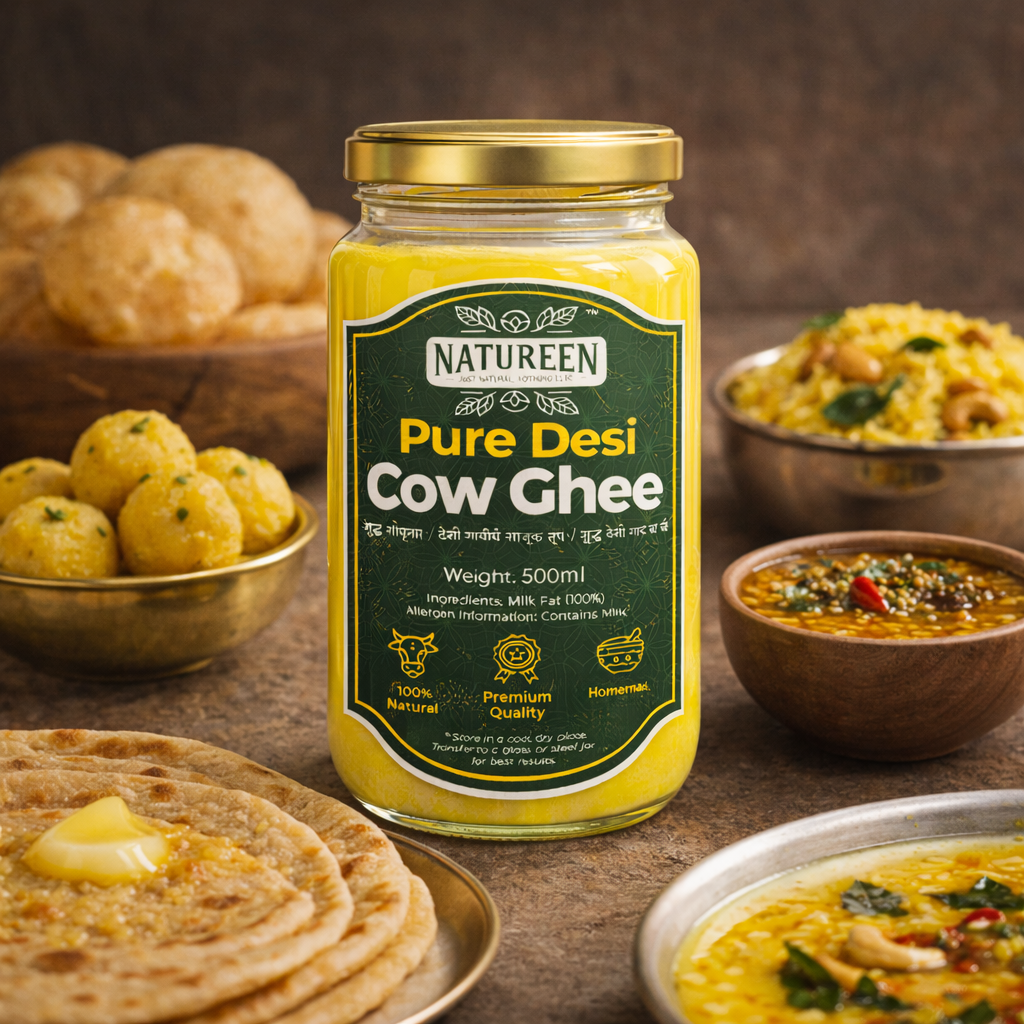 Natureen Pure Desi Cow Ghee | 100% Natural | No Preservatives | Rich Aroma & Authentic Taste