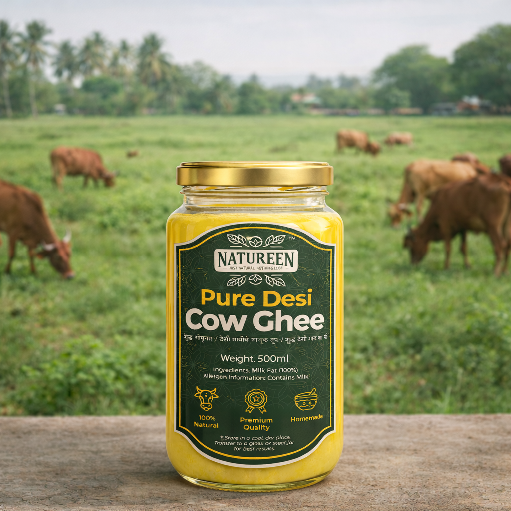 Natureen Pure Desi Cow Ghee | 100% Natural | No Preservatives | Rich Aroma & Authentic Taste